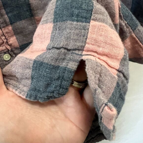 Goodiellow & Co Mens Plaid Button Up Shirt Pink and Blue Size XXL - Picture 3 of 9